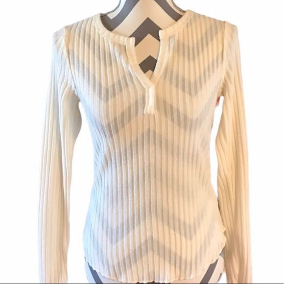 BP Nordstrom XS Cream Colored Ribbed Sweater - Picture 1 of 4